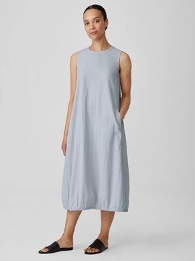 EILEEN FISHER - Organic Cotton Ripple Lantern Dress. Size: XS